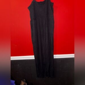 Smocked Black Maternity Jumpsuit- XL
